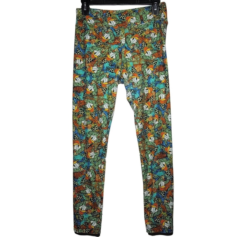 LuLaRoe Womens Donald Duck Safari‎ Leggings One Size Mickey Character Stretch